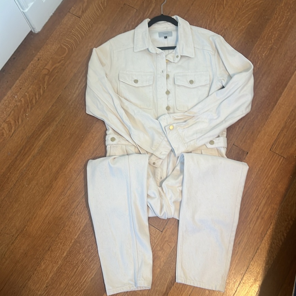 Triarchy Beige Denim Jumpsuit size Large (Unworn)